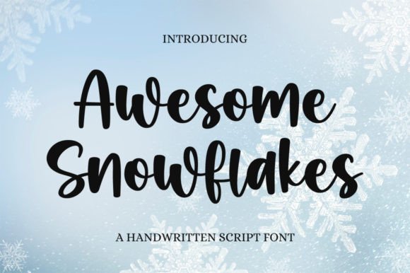 Awesome Snowflakes Font: Elegant Handwritten Typeface for Creatives